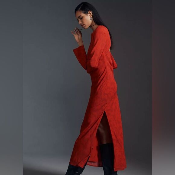 Anthropologie SOVERE Ember Long Sleeve Open Back Slim Maxi Dress NWT - Picture 4 of 10